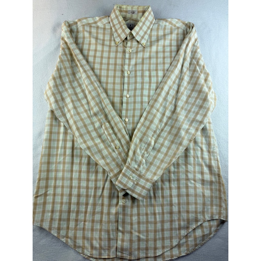 Peter Millar Mens Button Down Shirt Long Sleeve Plaid Checkered Large